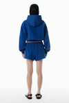 Alexander Wang washed scuba blue blaue laufshorts aus baumwollfrottee