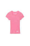 Alexander Wang lotus pink 粉色低圆领罗纹棉质 t 恤