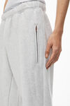 Alexander Wang light heather grey pantalon de survêtement oversize avec logo brodé en éponge de coton épais