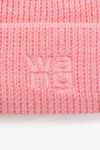 alexander wang logo beanie in compact deboss prism pink