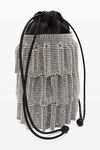 alexander wang クリスタルメッシュ ドローストリングポーチ white/black