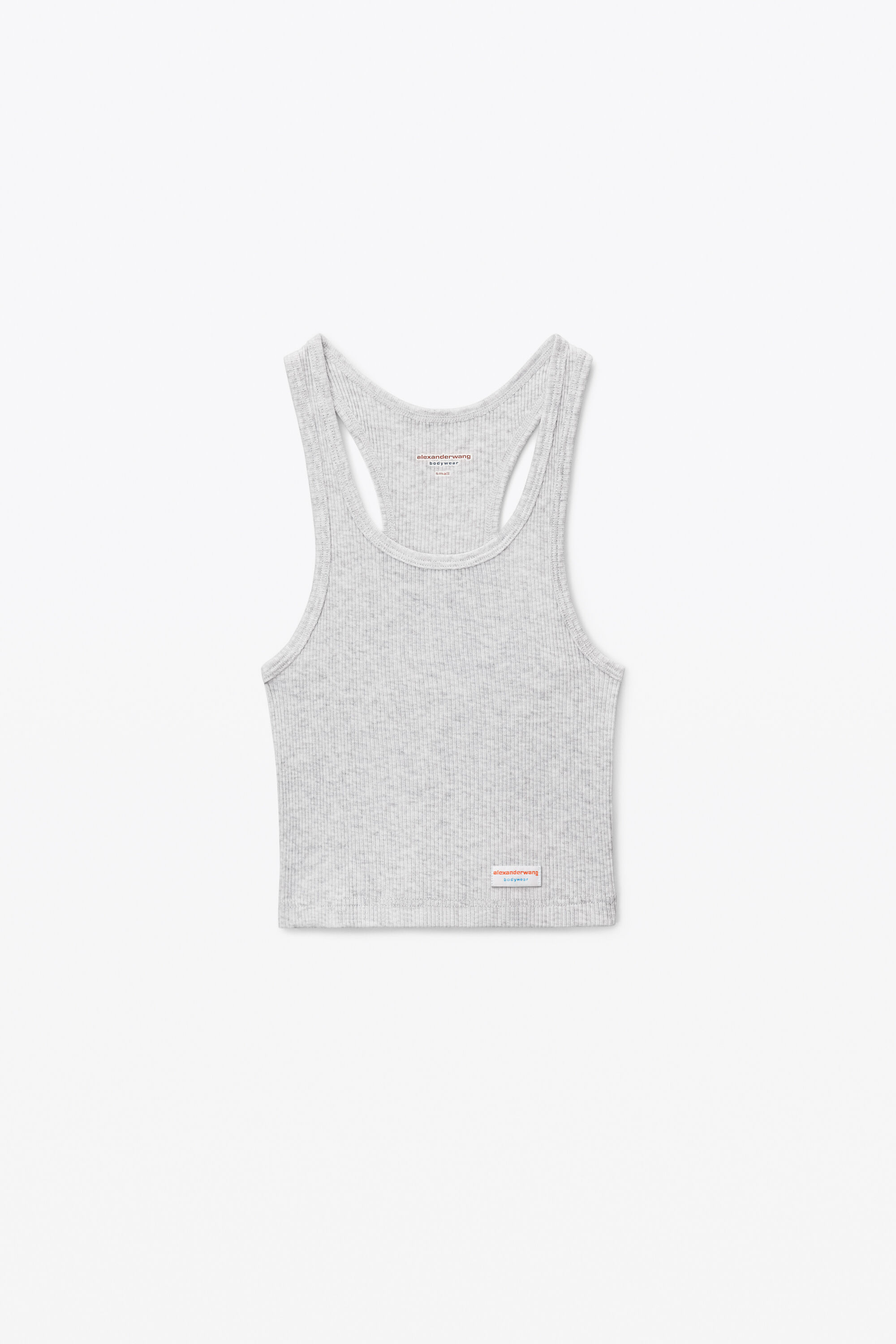 alexanderwang CROPPED RACERBACK TANK IN RIBBED JERSEY LIGHT