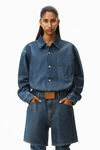 alexander wang 涂层牛仔布加大版型衬衫 dark indigo