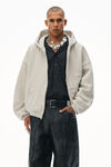 oversized zip up hoodie in flocked terry