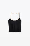 silk charmeuse cami top with logo nameplate