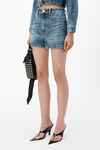alexander wang shorty high-rise short in denim vintage medium indigo