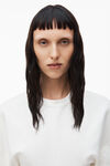 alexander wang crewneck ribbed jersey mini dress with draped detail natural