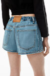 Alexander Wang vintage light indigo short de jogging marathon bouffant en jean avec logo en relief