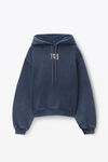 alexander wang 毛圈布发泡徽标连帽衫 maritime blue