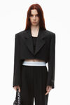 Alexander Wang black high-waist pleated pant with logo elastic