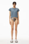 alexander wang puff logo shrunken tee in cotton jersey motor grey