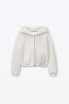 alexander wang 经典毛圈布透明烫钻连帽衫 light heather grey