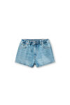 Alexander Wang vintage light indigo short de jogging marathon bouffant en jean avec logo en relief