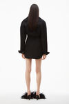 alexander wang crystal tie twist dress in cotton poplin black
