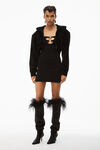 alexander wang 密织粘胶镂空迷你连衣裙  black