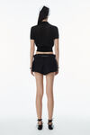 Alexander Wang black logo embroidered polo cardigan in viscose