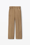 alexander wang straight leg pant in cotton twill khaki