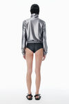 Alexander Wang alloy graue shrunken-kapuzenjacke