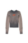 Alexander Wang washed cedar blade logo long-sleeve top