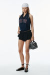 Alexander Wang navy deconstructed logo jersey top