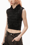 Alexander Wang acid black/white 3d logo knit vest in cotton