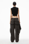 Alexander Wang black custom 3d-molded spike cropped tank top