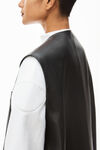 alexander wang sleeveless tailored coat in moto leather black