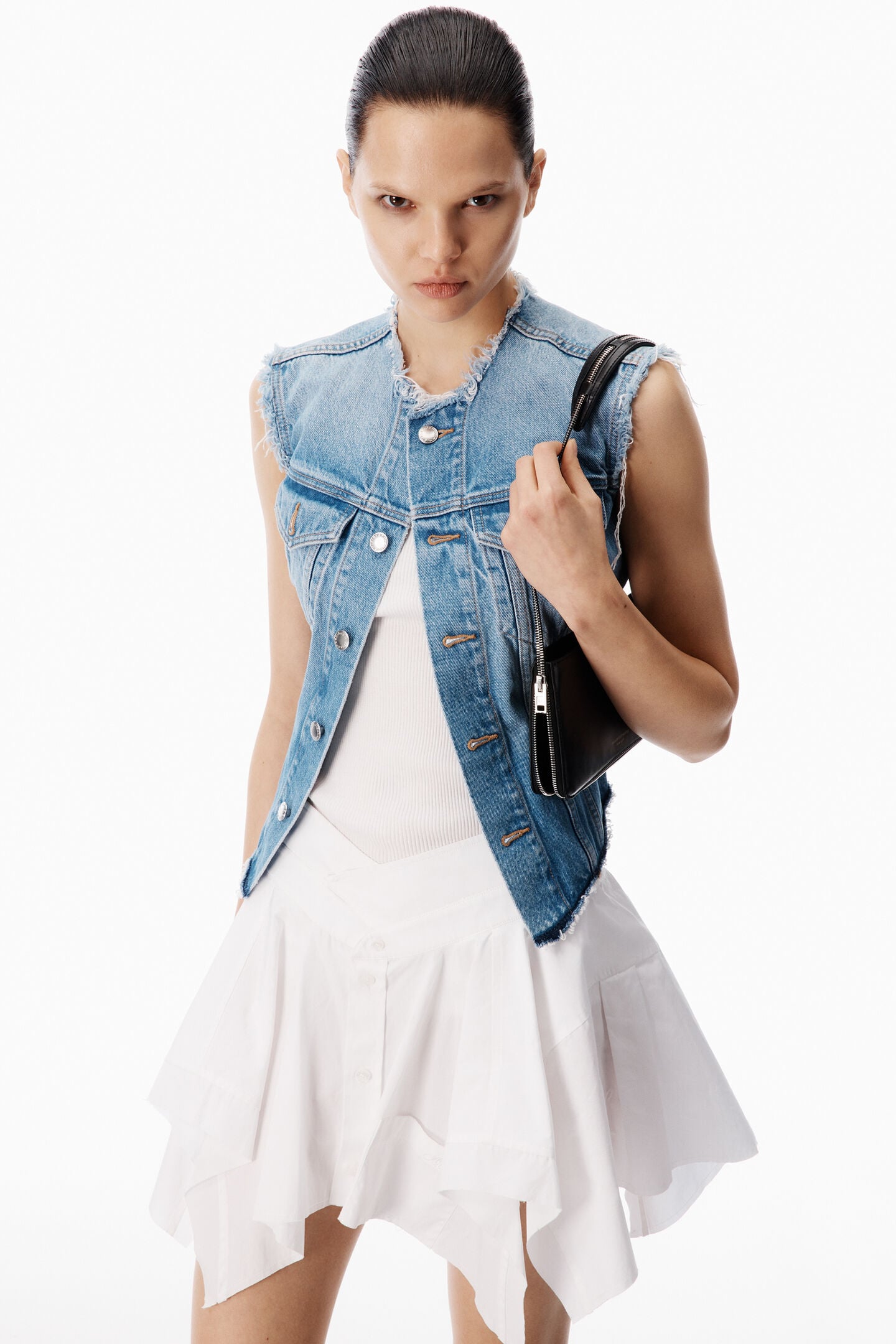 Alexander Wang Alexanderwang Prestyle Mixed Media Dress In White