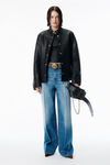 Alexander Wang vintage marbled blue 做旧效果大理石蓝牛仔布折痕直筒牛仔裤