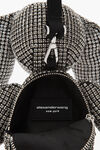 alexander wang pouch rabbit in rete con strass white/black