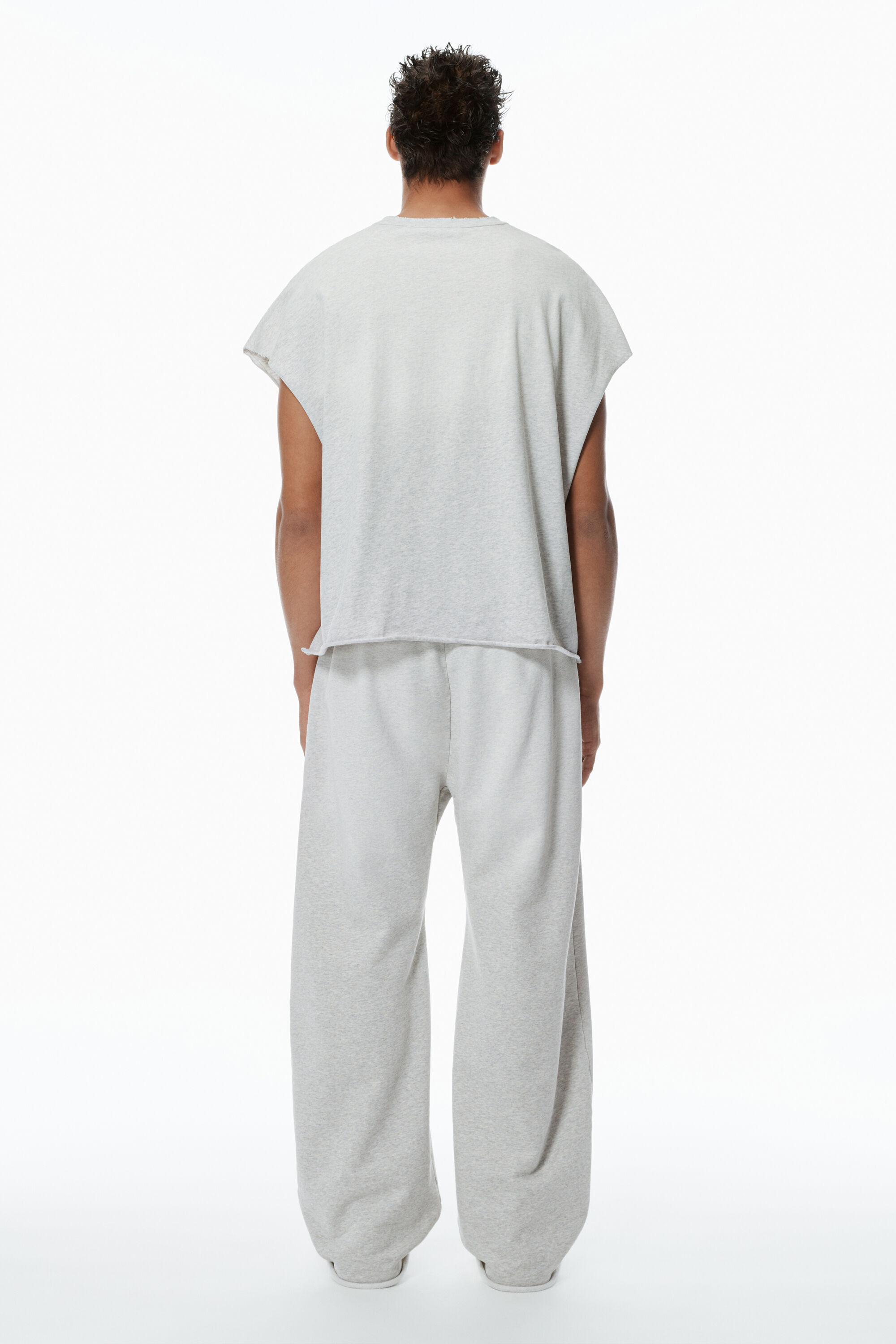 牡丹ᑦᑋᵃᵑ*୨୧*˚·♡ Unisex Logo Oversized Cotton Terry Sweatpants in LIGHT