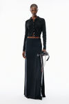 Alexander Wang black black wool-blend hotfix polo cardigan