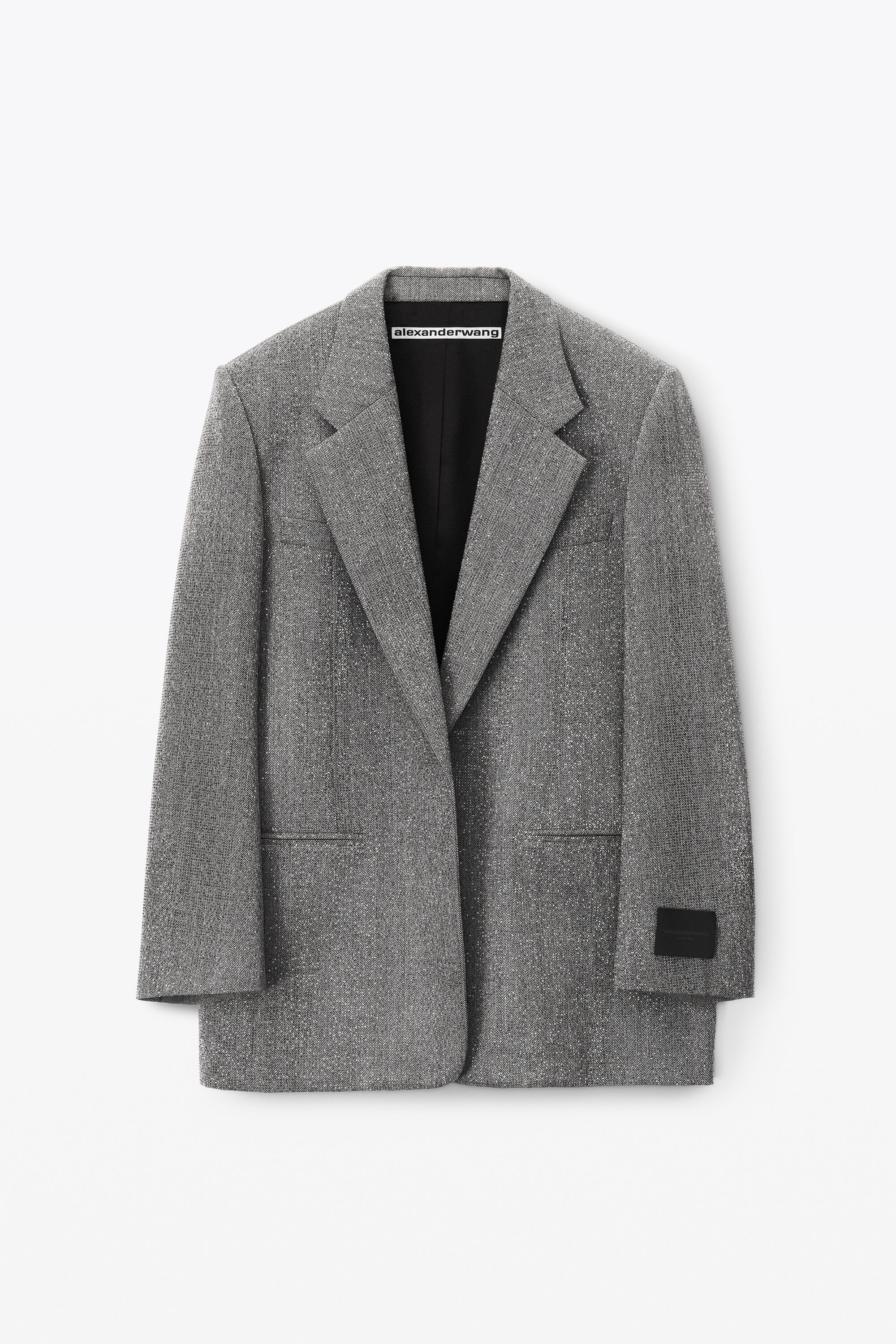 alexanderwang oversized blazer in herringbone tailoring GREY 