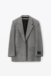 Alexander Wang grey/black blazer oversize in tessuto sartoriale a spina di pesce
