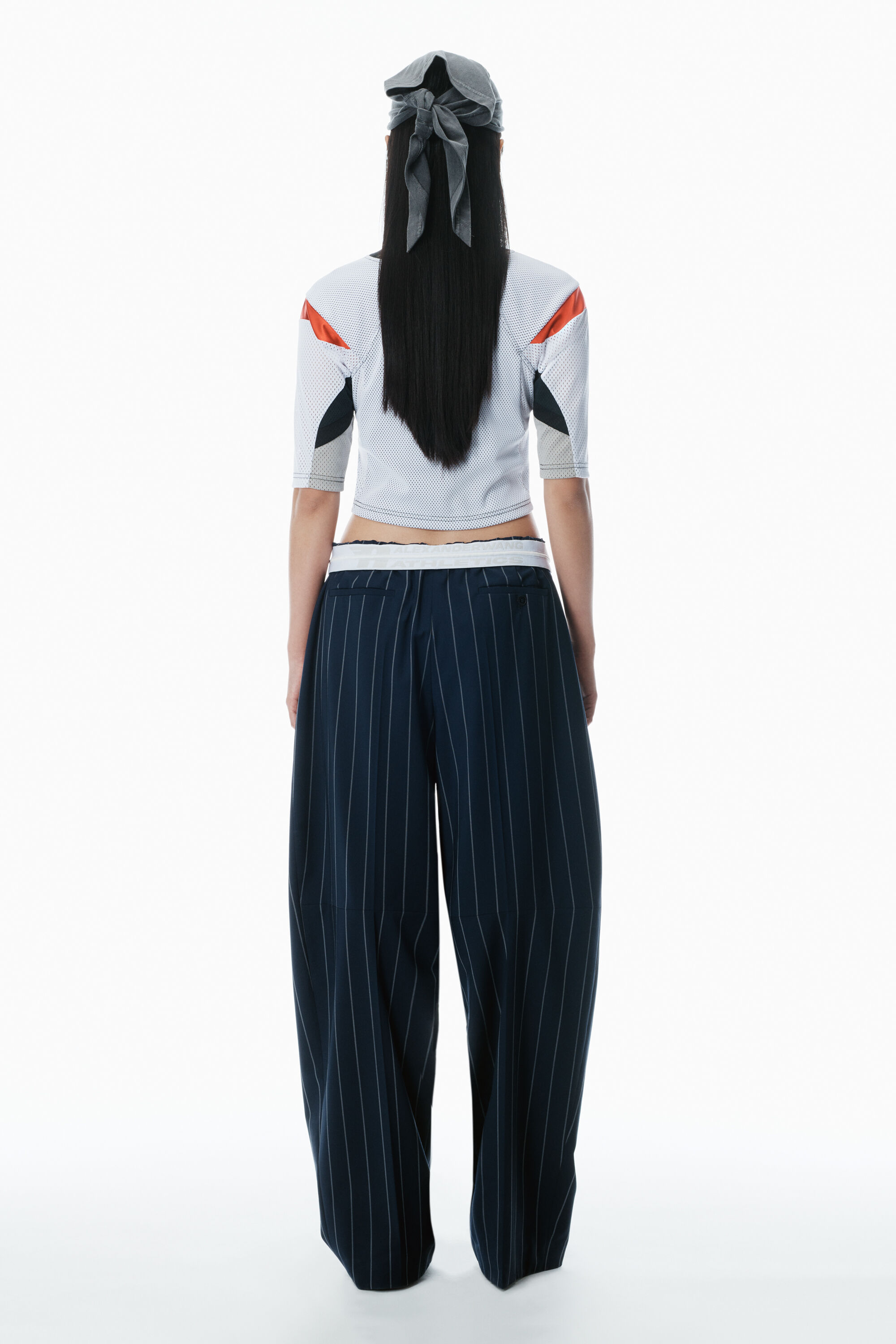 Alexander Wang ☆ネイビー ストライプ ラウンジパンツ ネイビー（紺）系 XL以上 Alexander Wang(アレキサンダーワン