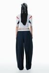 Alexander Wang navy/grey pinstripe tropical wool stretch pant