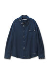 Alexander Wang smog navy plaid navy plaid poplin top