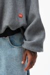 alexander wang raglan turtleneck hoodie in terry with apple puffed logo sidewalk