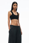 Alexander Wang black embossed logo tank bra