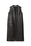 alexander wang cappotto sartoriale smanicato in pelle da motociclista black