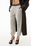 alexander wang pantalon de survêtement en velours côtelé stretch heather grey
