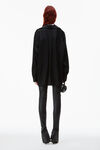 alexander wang double layered top in silk  black