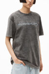 alexander wang chrome graphic tee in compact jersey acid black