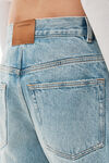 alexander wang mid-rise loose short in denim vintage faded indigo