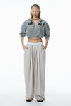 Alexander Wang oyster white pre-styled trouser with turn-down waistband