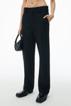 alexander wang straight leg pant in cotton twill black