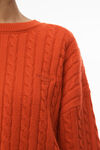 CABLE KNIT PULLOVER IN RIBBED COTTON
