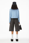 alexander wang front knot pullover in cashmere wool blue melange