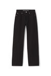 alexander wang ez mid-rise straight-leg jean in denim washed black
