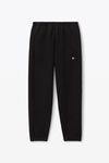 sweatpant in teddy fleece with red apple logo
